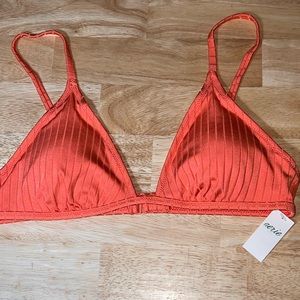 Medium Aerie Women's Ribbed Crossover Triangle Bikini Top BNWTS